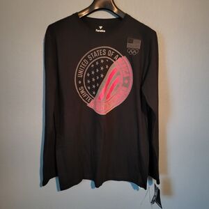NWT Fanatics Black and Red USA Olympic Long Sleeve Tee